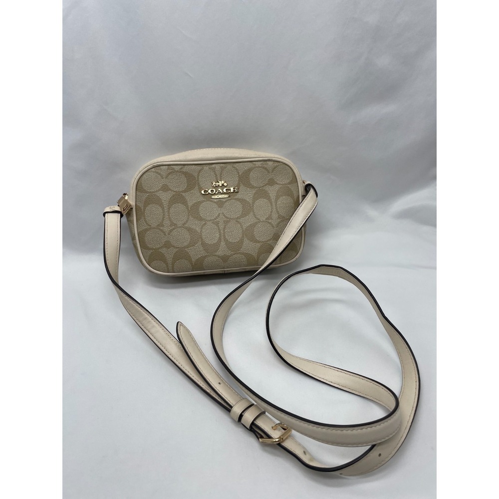 COACH Jamie Mini Camera Bag Signature Coated Canvas - Light Khaki